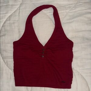 Hollister Red Halter Crop Top